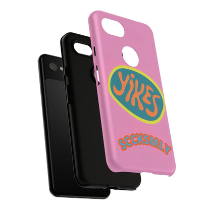 Pink "YIKES" Tough Phone Case for Google Pixel