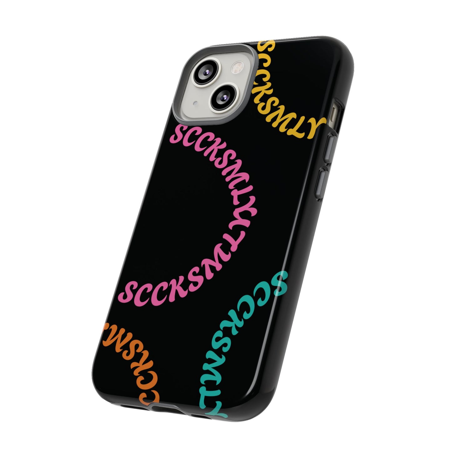 Y2K Wavy Script Tough Case for Apple- Black