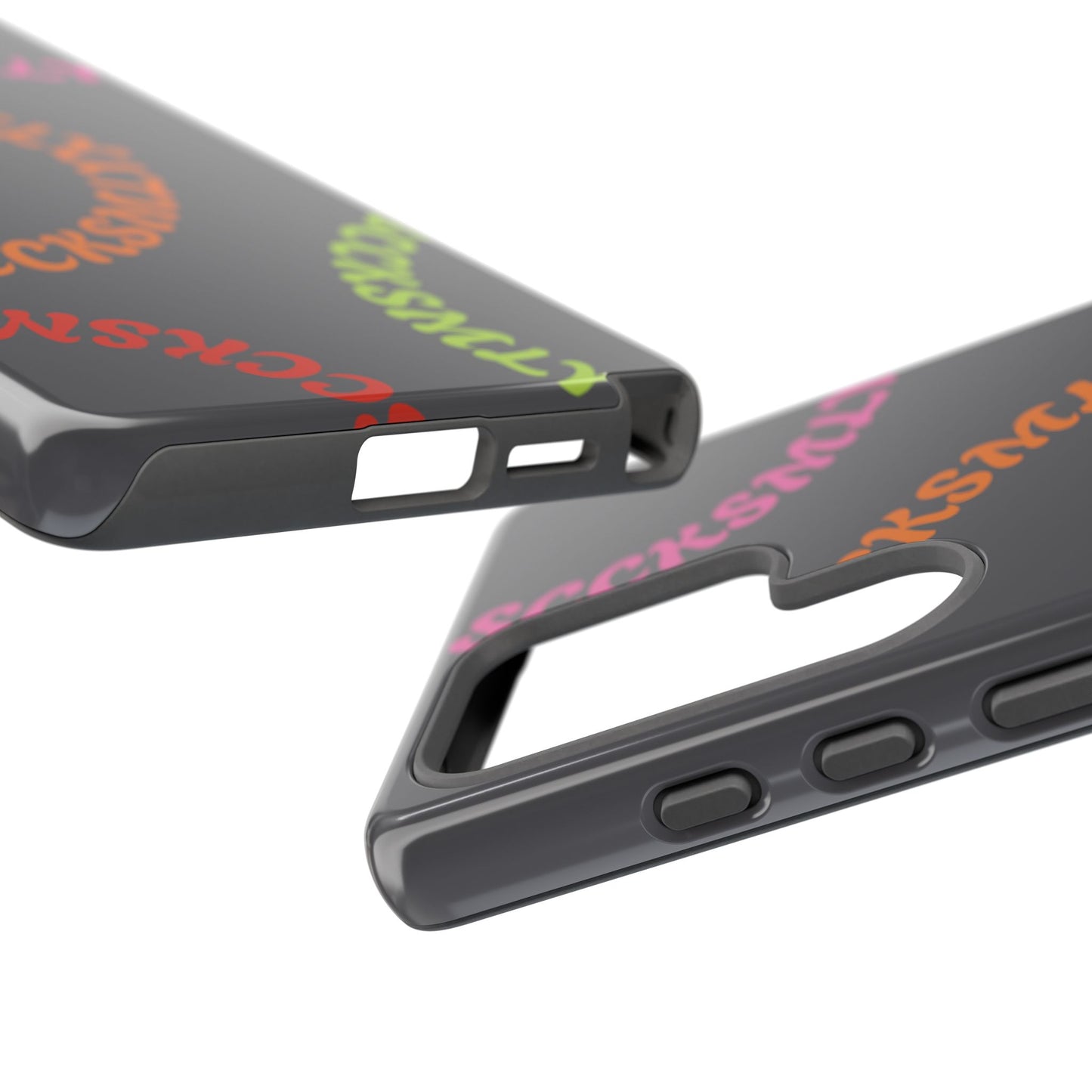 Y2K Wavy Script Tough Case for Samsung- Gray