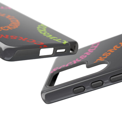 Y2K Wavy Script Tough Case for Samsung- Gray
