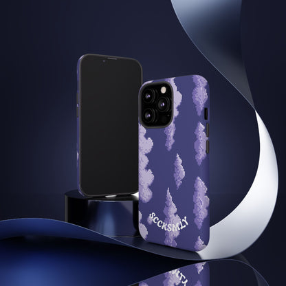 Lilac Pixel Cloud Tough Phone Case for Apple
