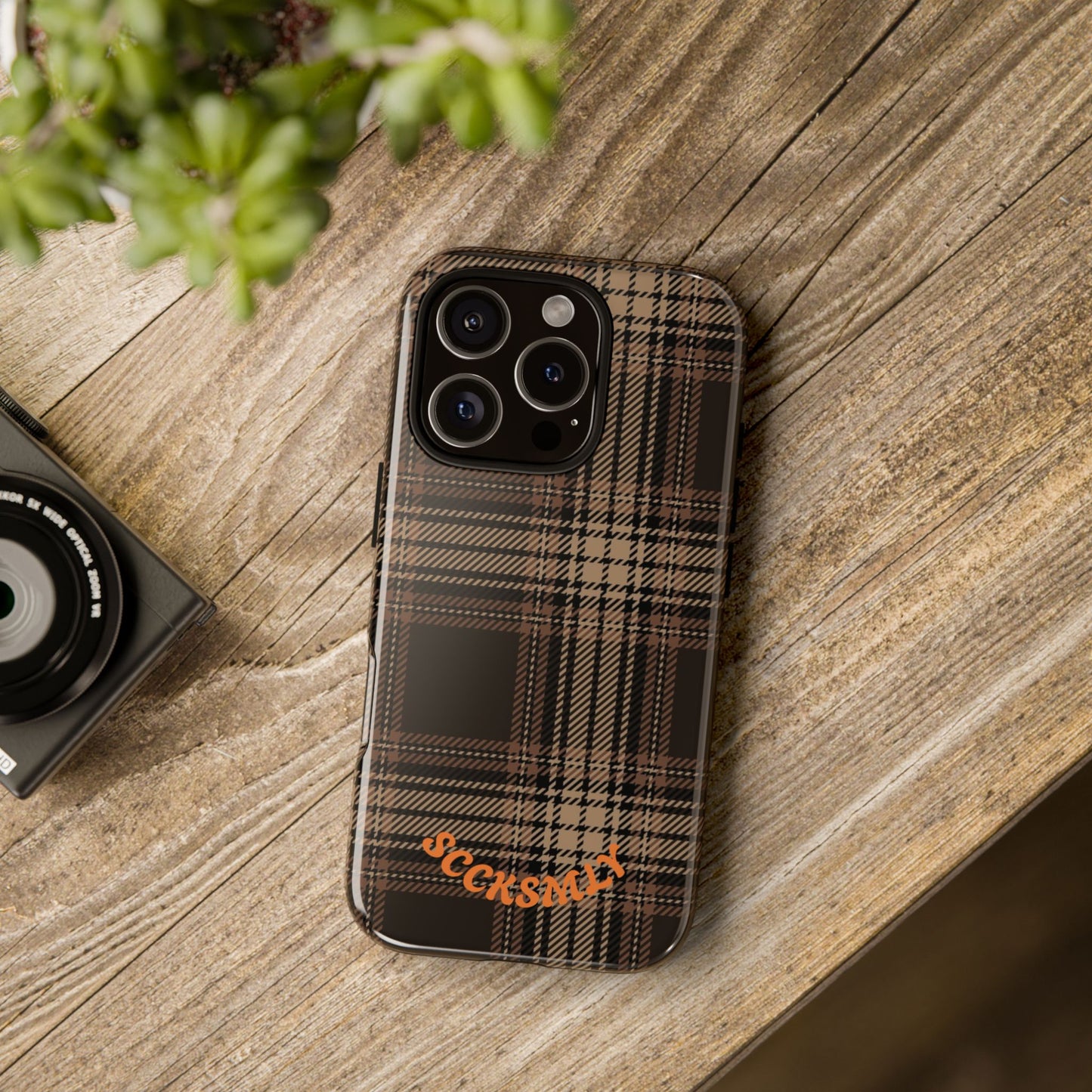 Brown Bread Plaid Tough Phone Case for Apple