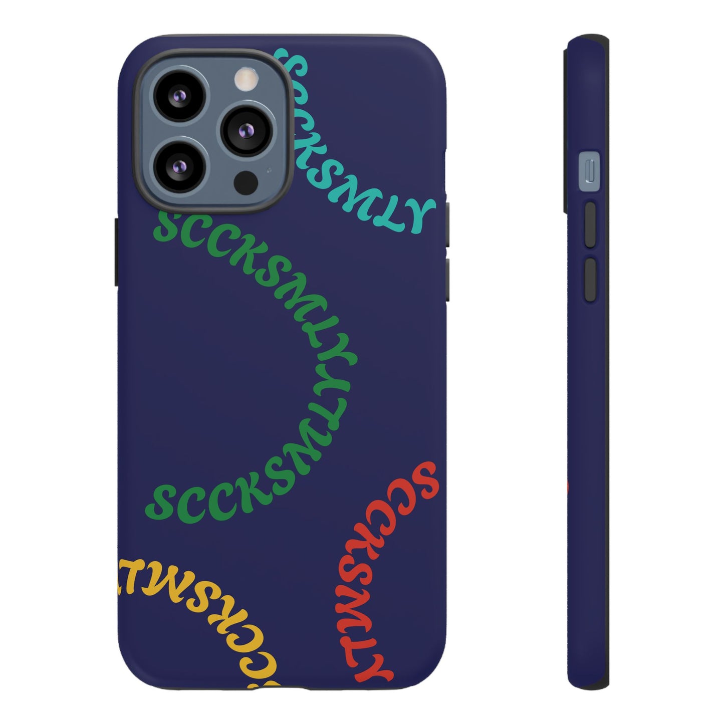 Y2K Wavy Script Tough Case for Apple- Navy Blue