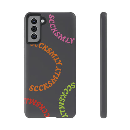 Y2K Wavy Script Tough Case for Samsung- Gray
