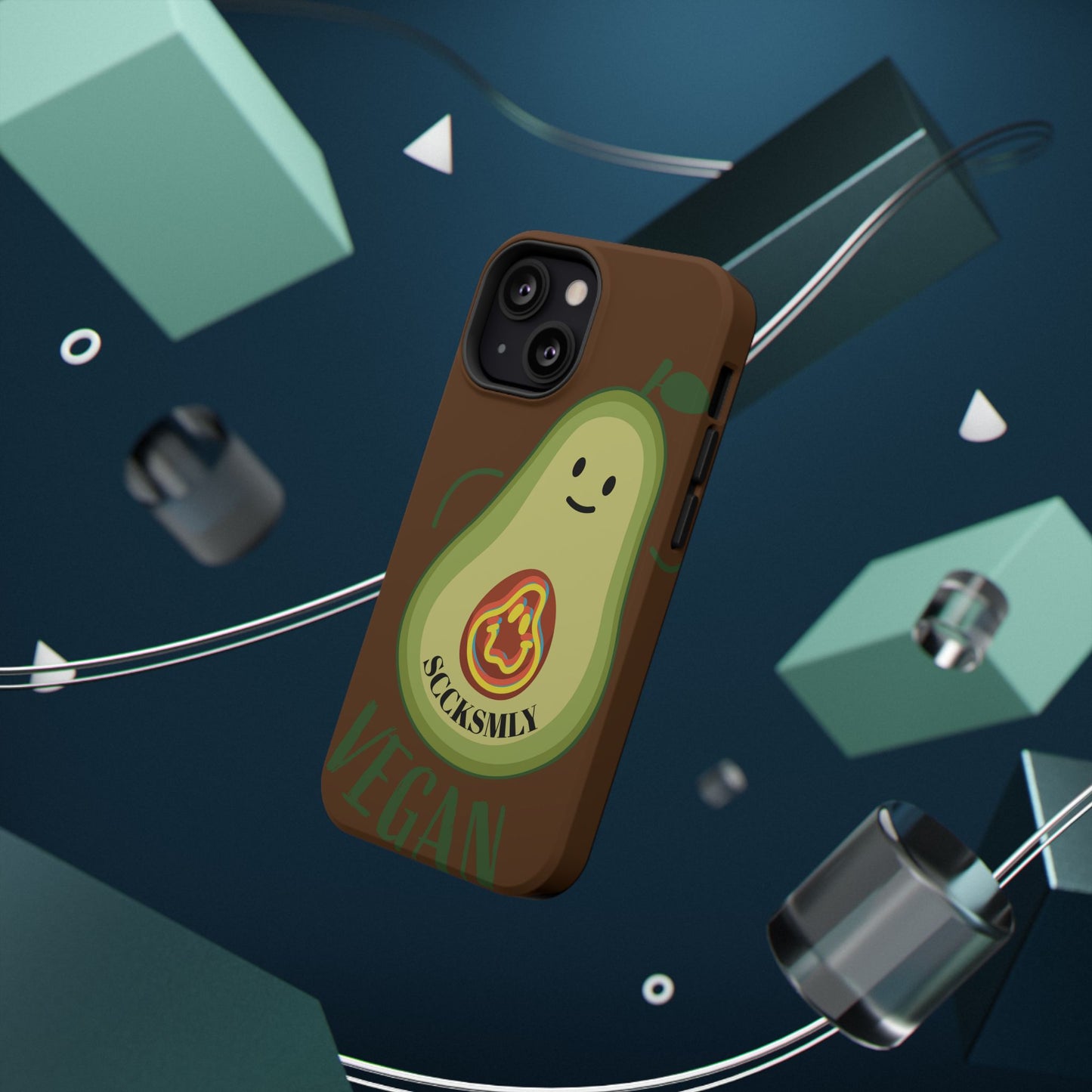 "IOS or Apple" Playful Vegan Avocado Phone Case - Tough, Durable Protection with a Fun Design