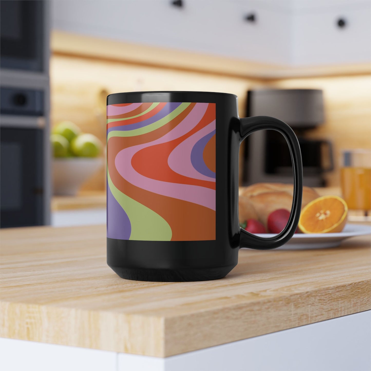 Mug Curvy Swirl 15 oz — Black
