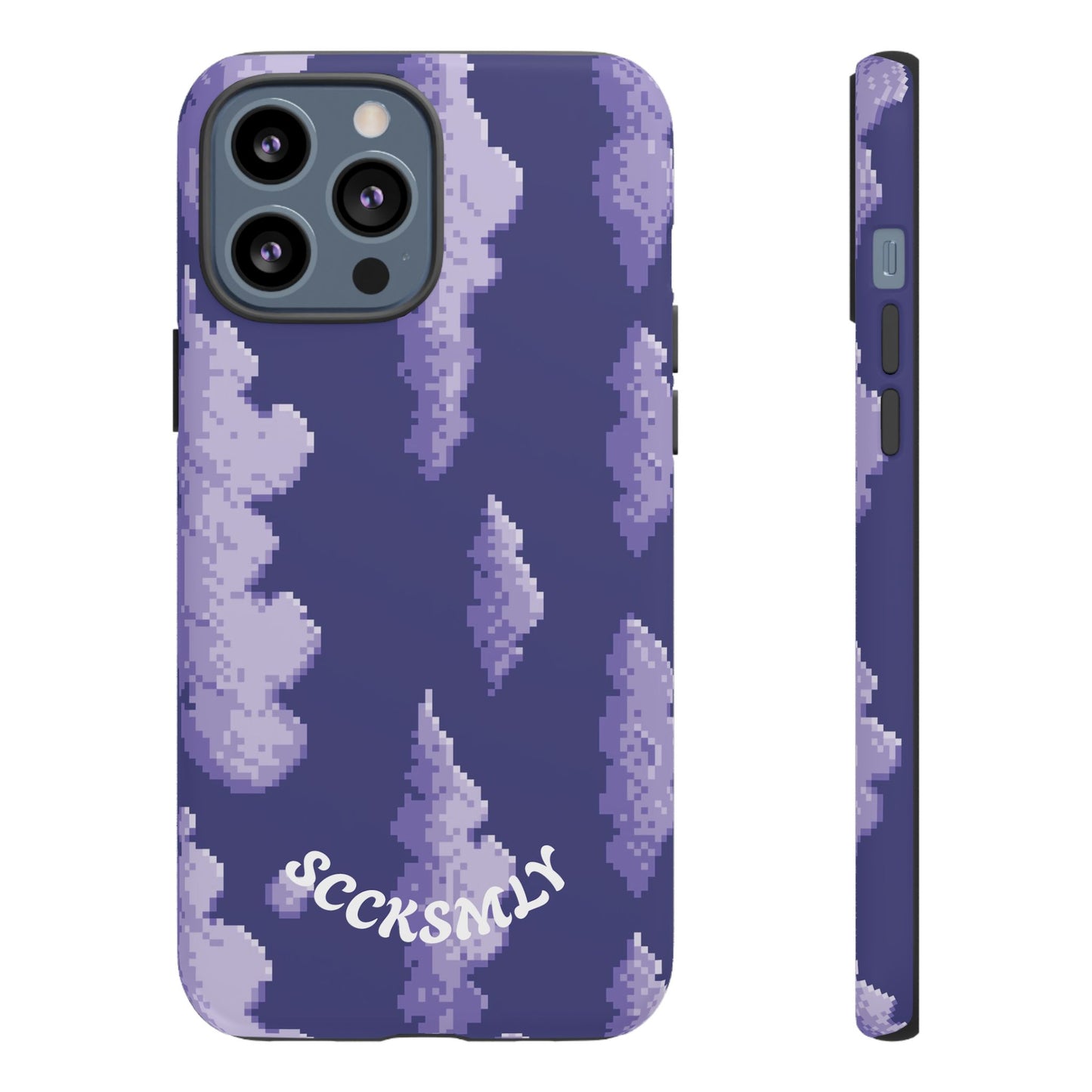 Lilac Pixel Cloud Tough Phone Case for Apple