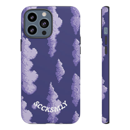 Lilac Pixel Cloud Tough Phone Case for Apple