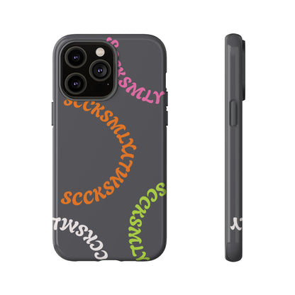 Y2K Wavy Script Tough Case for Apple- Gray