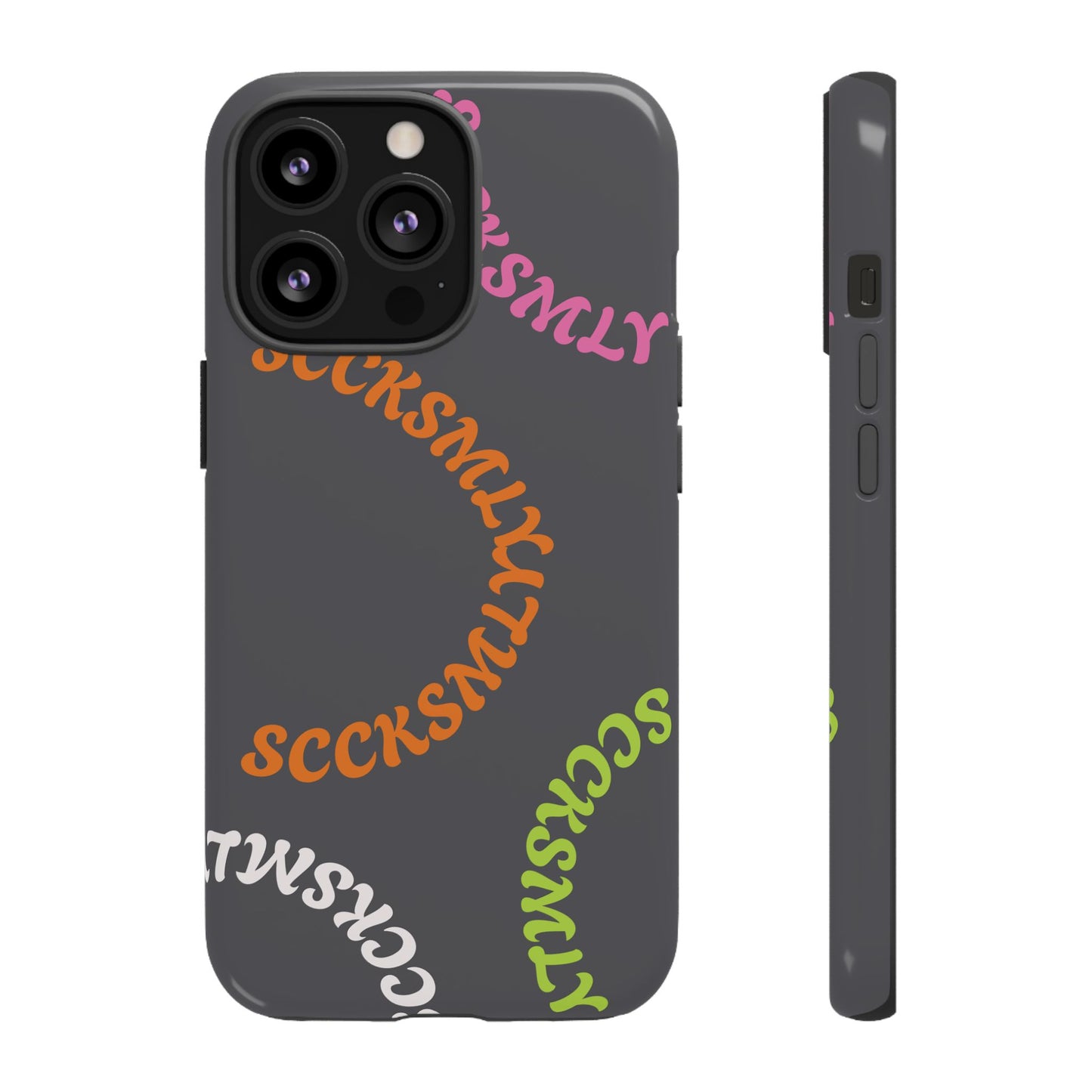 Y2K Wavy Script Tough Case for Apple- Gray
