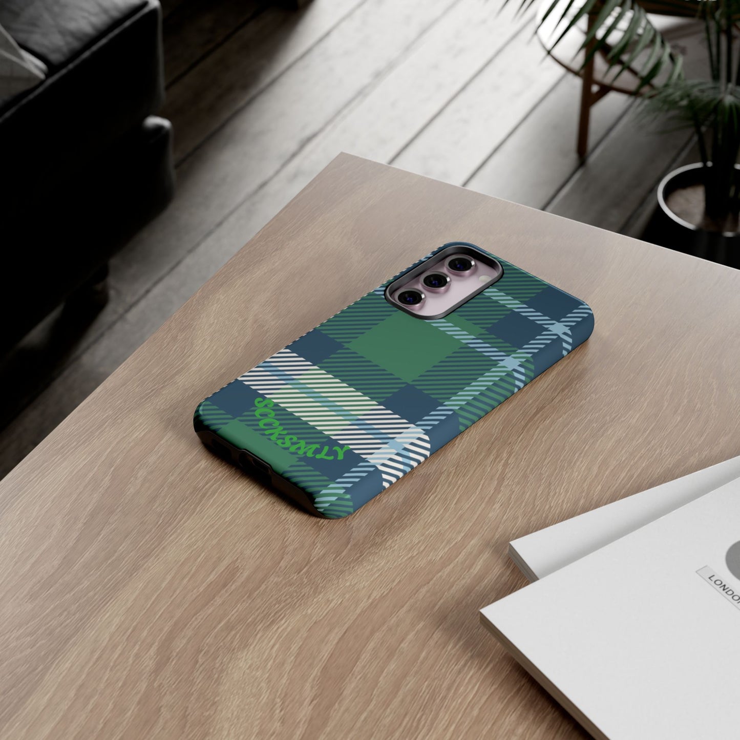 Earth and Sky Plaid Tough Phone Case for Samsung