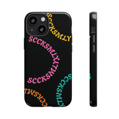 Y2K Wavy Script Tough Case for Apple- Black