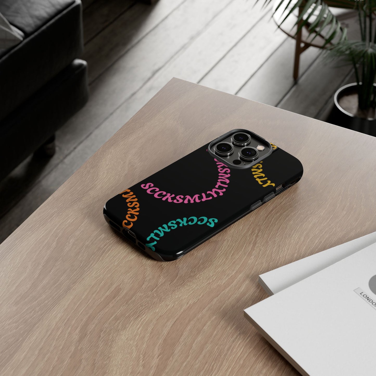 Y2K Wavy Script Tough Case for Apple- Black