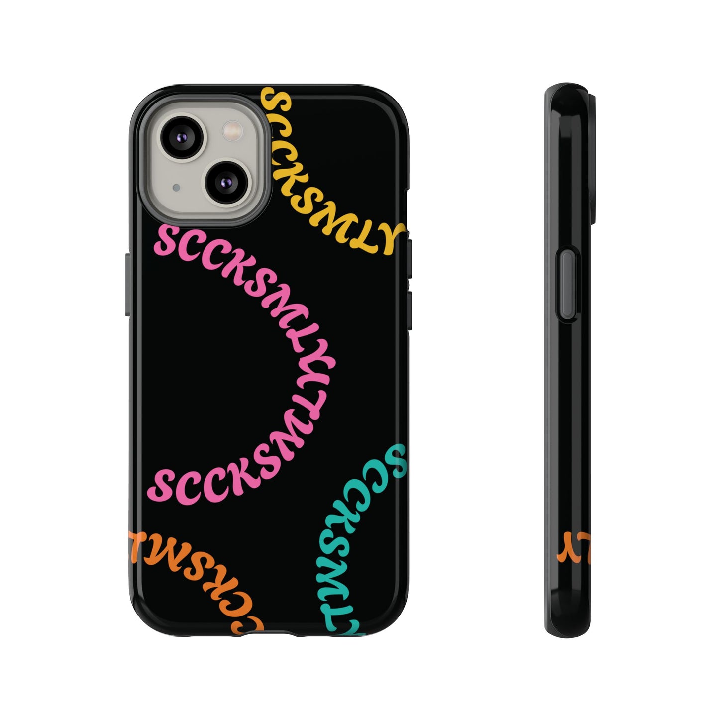 Y2K Wavy Script Tough Case for Apple- Black