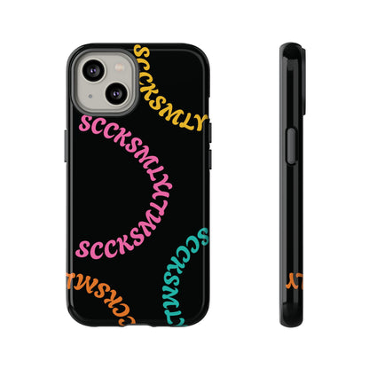 Y2K Wavy Script Tough Case for Apple- Black