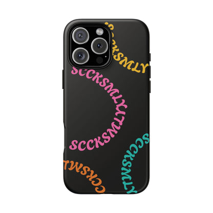 Y2K Wavy Script Tough Case for Apple- Black