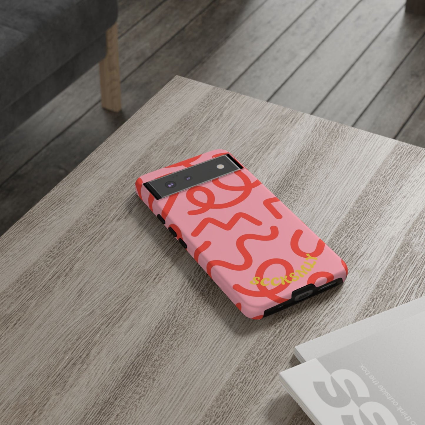 Red Candy Swirls Tough Phone Case for Google