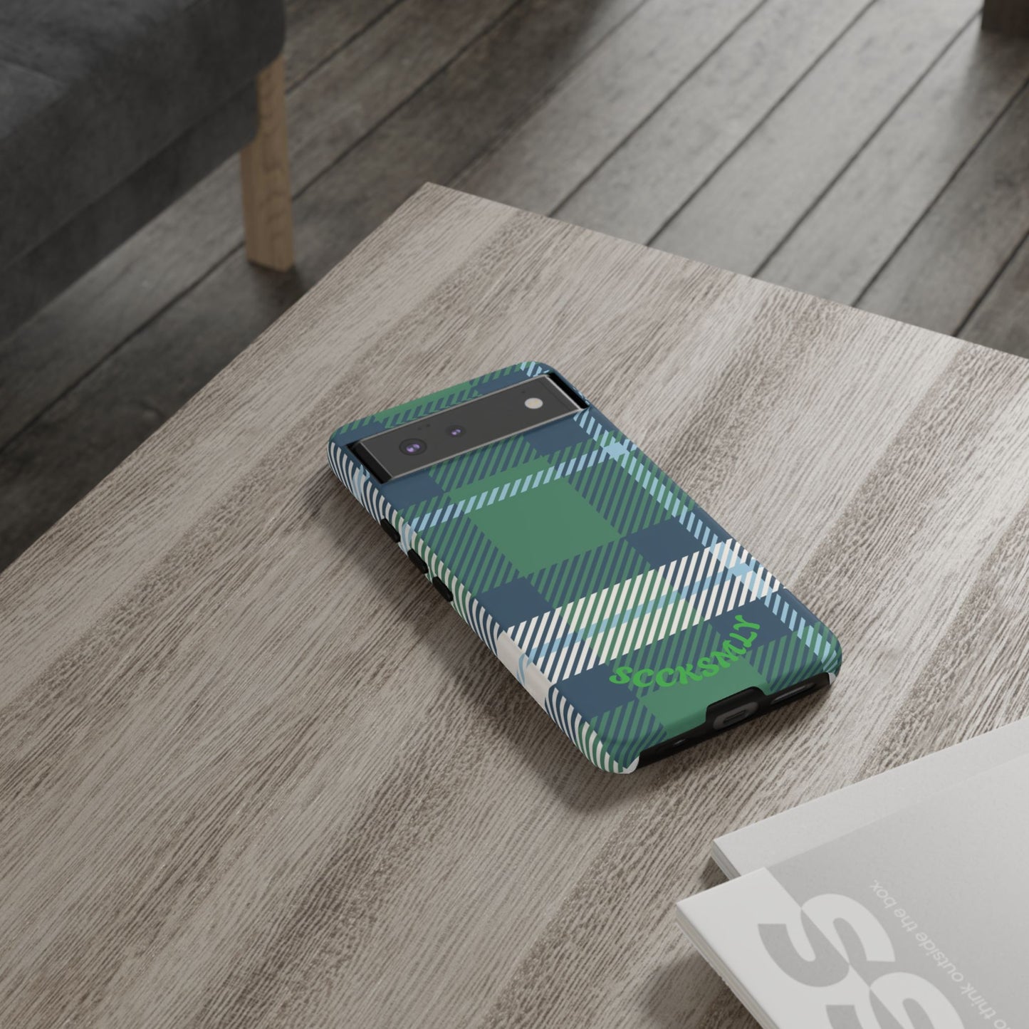 Earth and Sky Plaid Tough Phone Case for Google Pixel