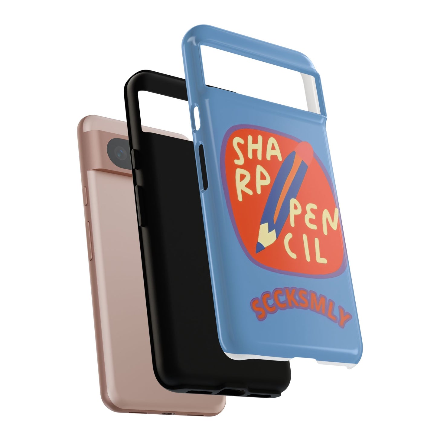 Blue "SHARPEN PENCIL" Tough Phone Case for Google Pixel