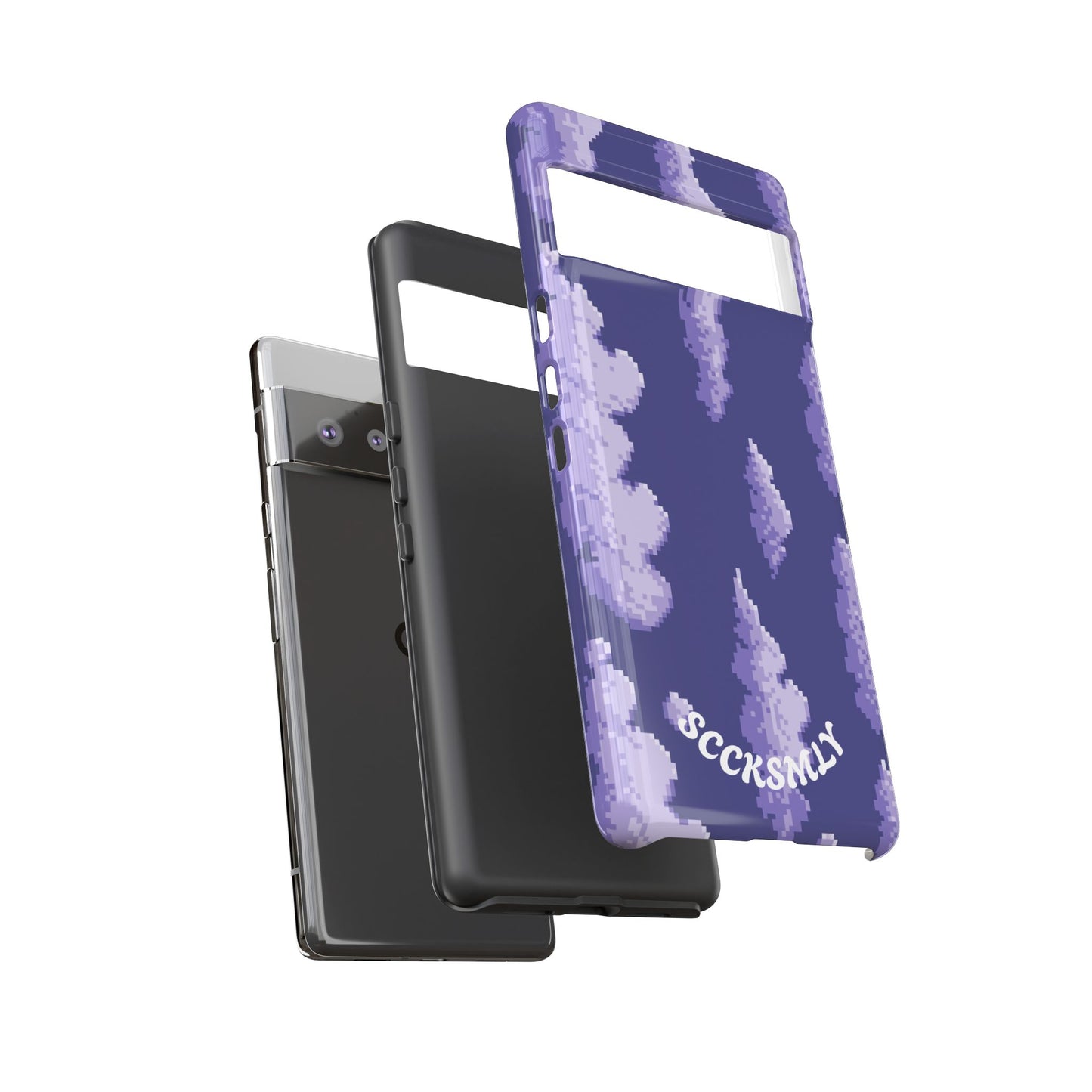 Lilac Pixel Cloud Tough Phone Case for Google Pixel