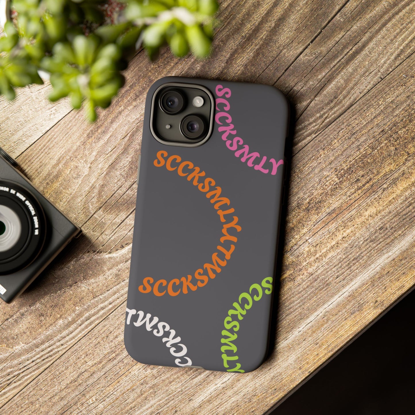 Y2K Wavy Script Tough Case for Apple- Gray