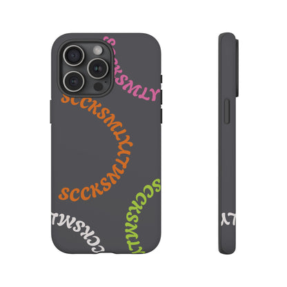 Y2K Wavy Script Tough Case for Apple- Gray