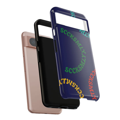 Y2K Wavy Script Tough Case for Google Pixel- Navy Blue