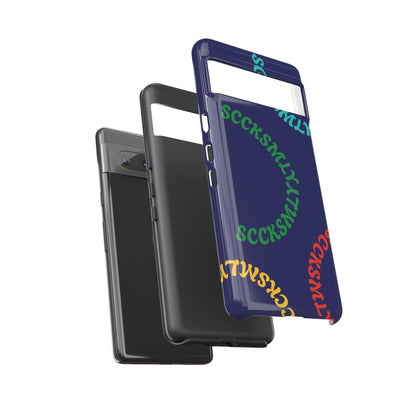 Y2K Wavy Script Tough Case for Google Pixel- Navy Blue