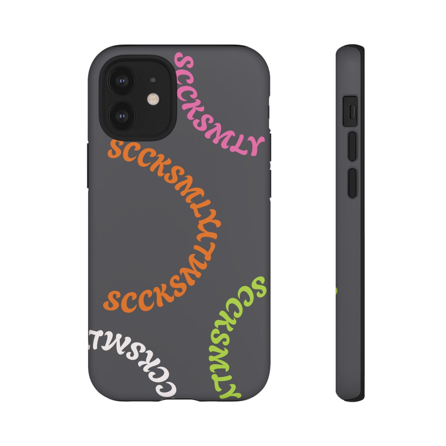 Y2K Wavy Script Tough Case for Apple- Gray