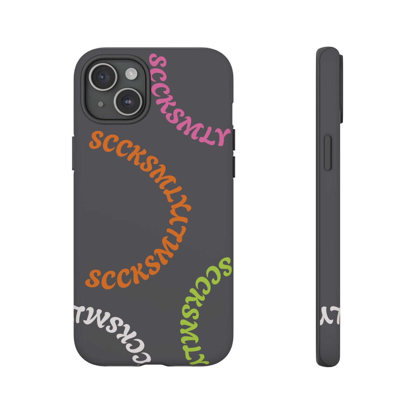 Y2K Wavy Script Tough Case for Apple- Gray
