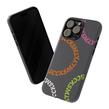 Y2K Wavy Script Tough Case for Apple- Gray