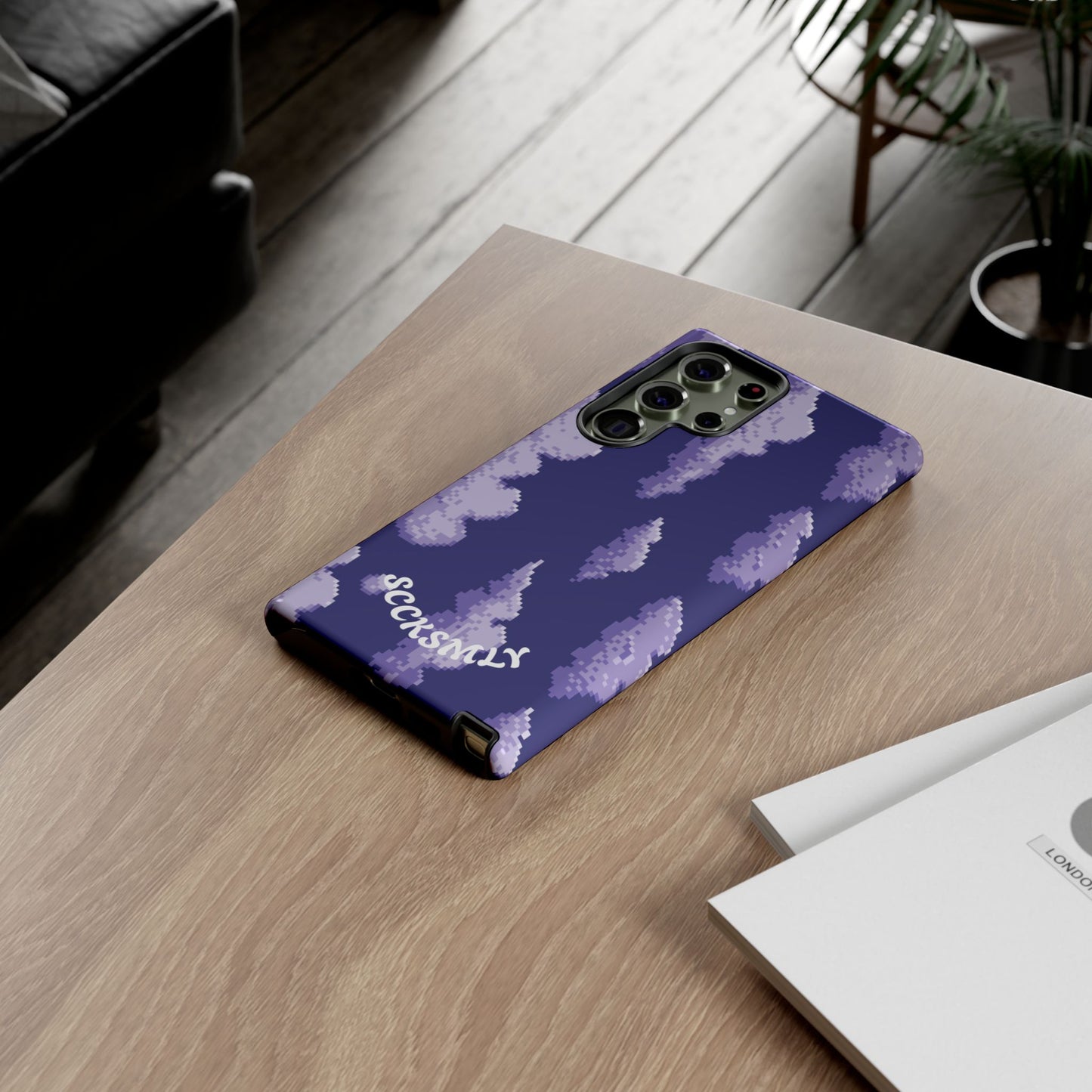 Lilac Pixel Cloud Tough Phone Case for Samsung