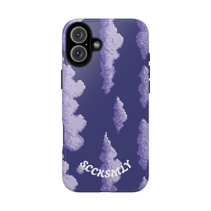 Lilac Pixel Cloud Tough Phone Case for Apple