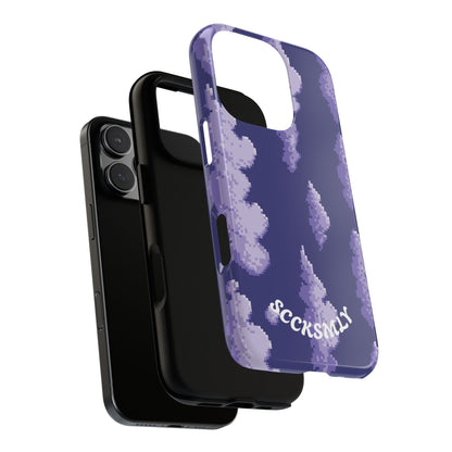 Lilac Pixel Cloud Tough Phone Case for Apple