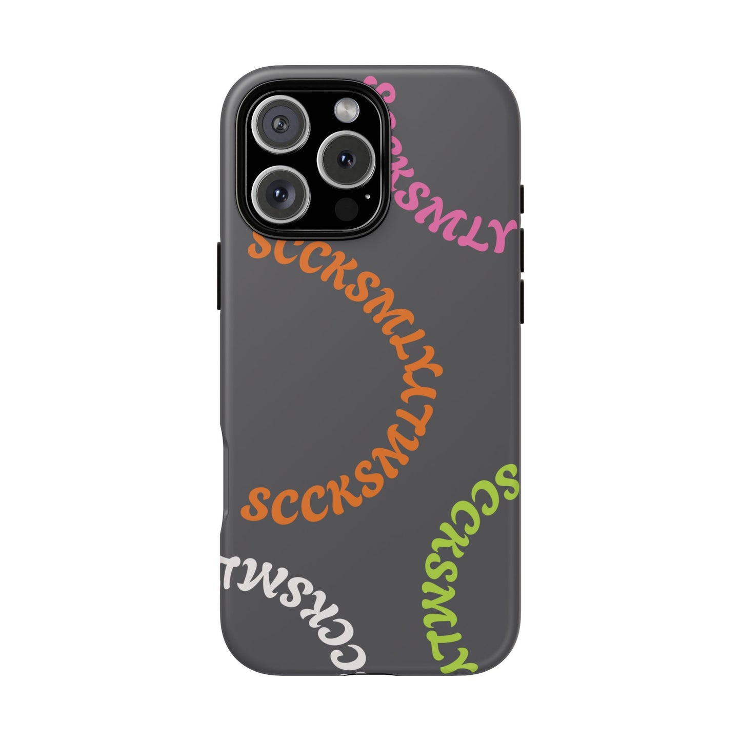 Y2K Wavy Script Tough Case for Apple- Gray