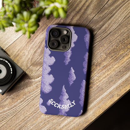 Lilac Pixel Cloud Tough Phone Case for Apple