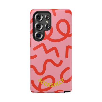 Red Candy Swirls Tough Phone Case for Samsung