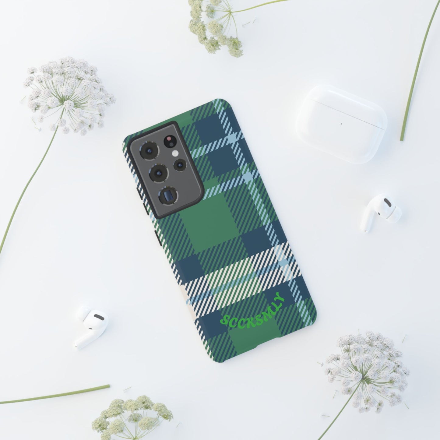 Earth and Sky Plaid Tough Phone Case for Samsung