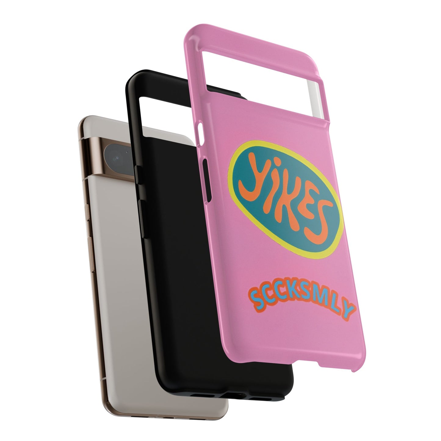 Pink "YIKES" Tough Phone Case for Google Pixel
