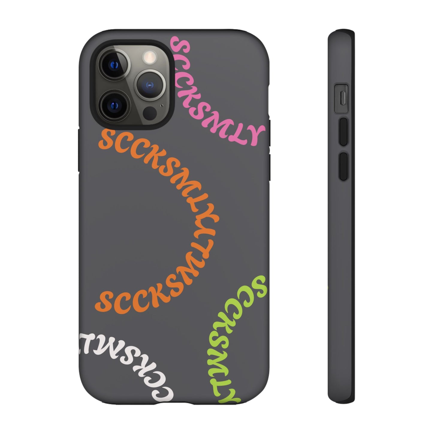 Y2K Wavy Script Tough Case for Apple- Gray