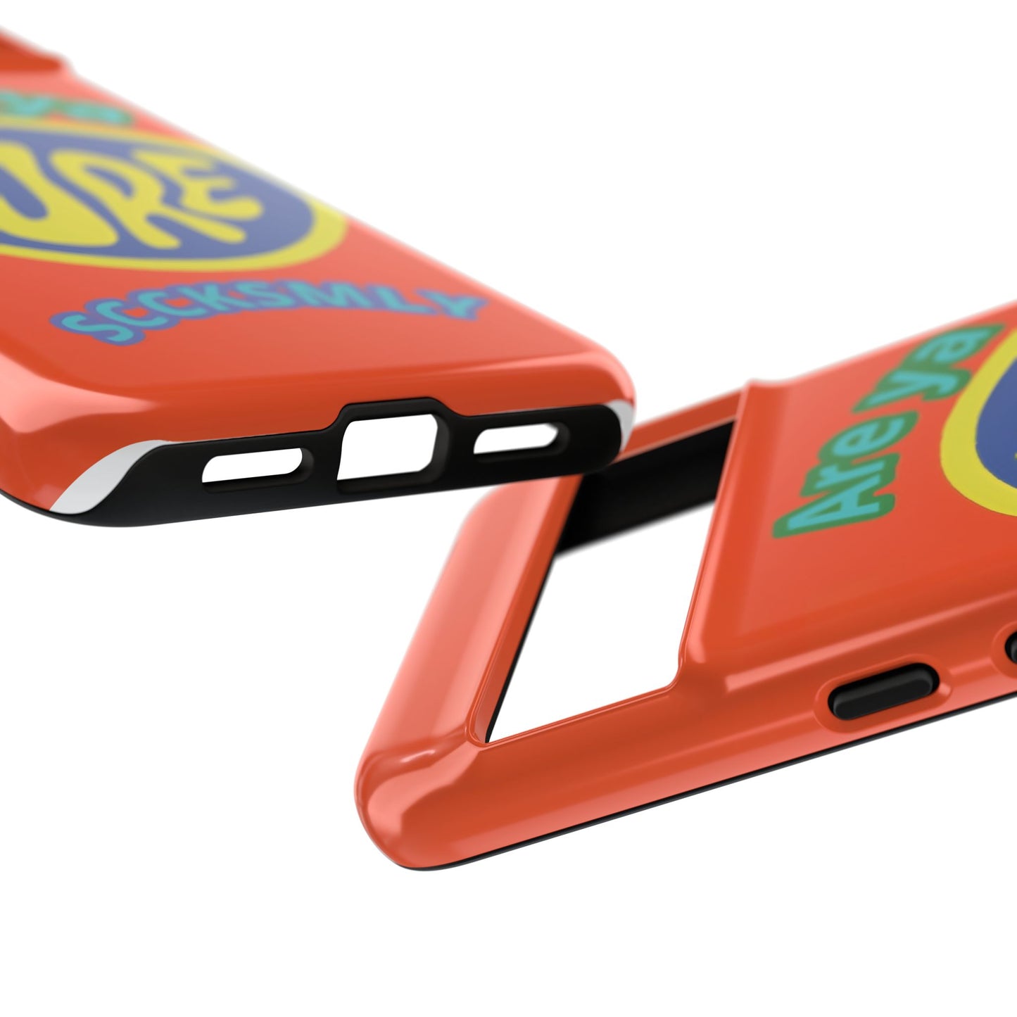 Orange "ARE YA SURE" Tough Phone Case for Google Pixel