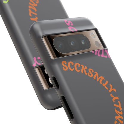 Y2K Wavy Script Tough Case for Google Pixel- Gray