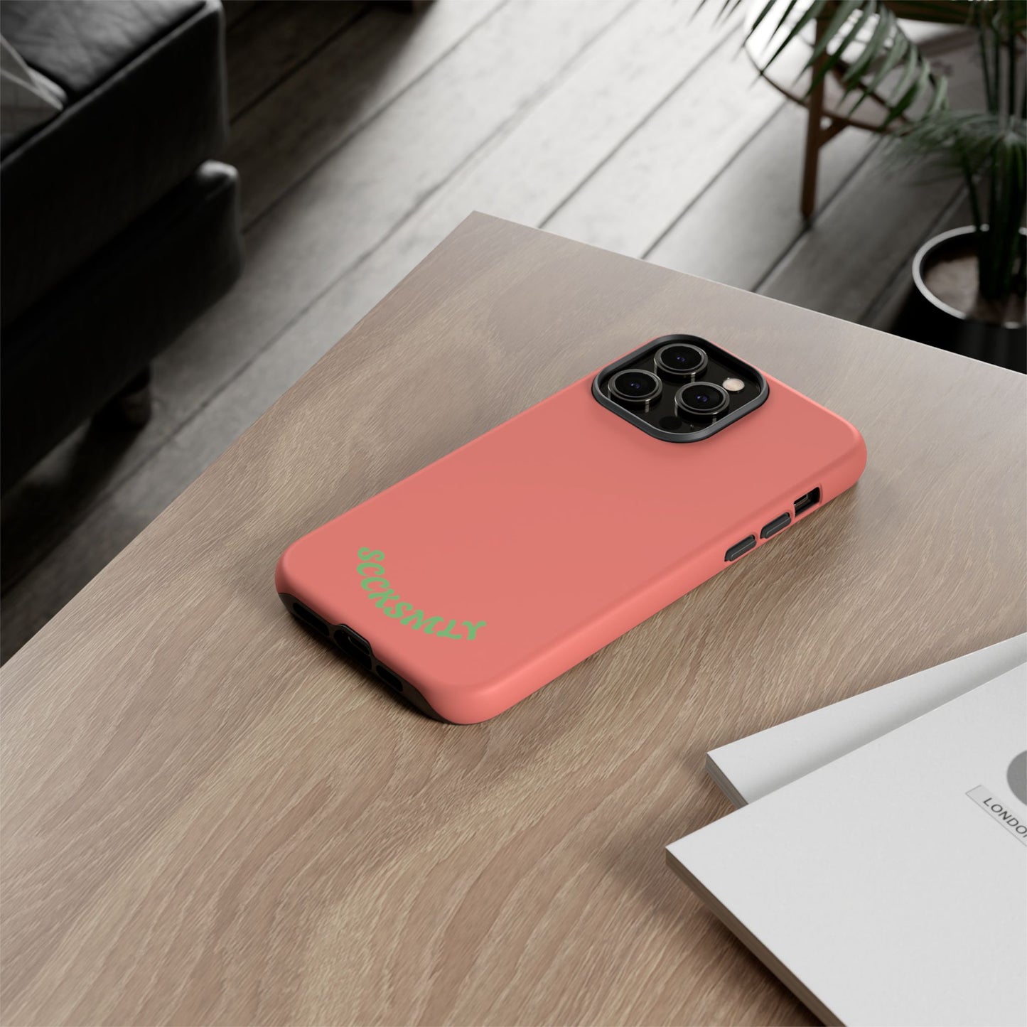 SOLID Guava Melon Wave Tough Phone Case for Apple