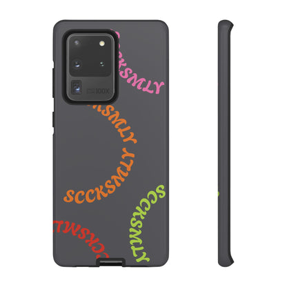 Y2K Wavy Script Tough Case for Samsung- Gray