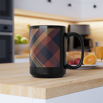 Mug Harvest Tartan 15 oz — Black