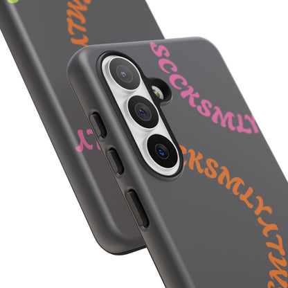 Y2K Wavy Script Tough Case for Samsung- Gray
