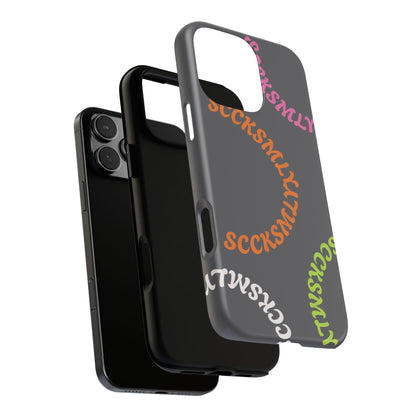 Y2K Wavy Script Tough Case for Apple- Gray