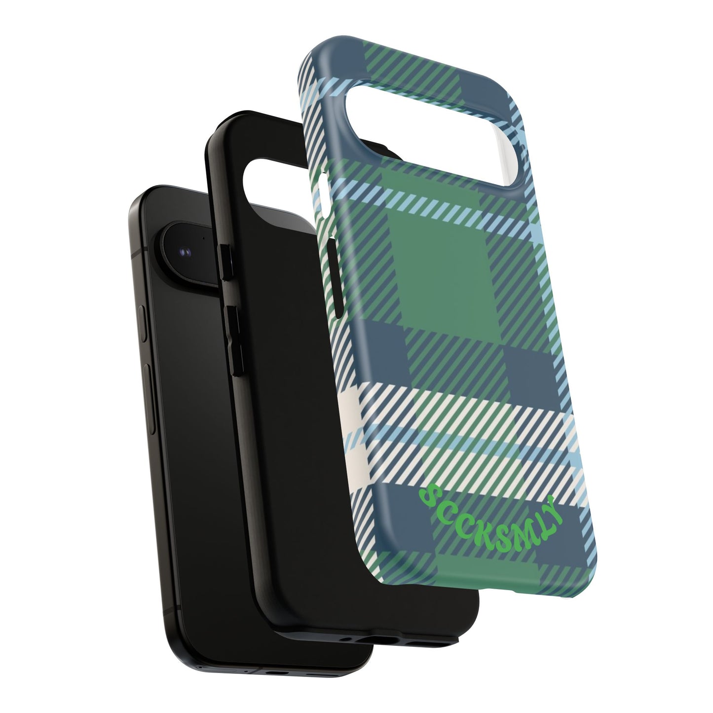 Earth and Sky Plaid Tough Phone Case for Google Pixel
