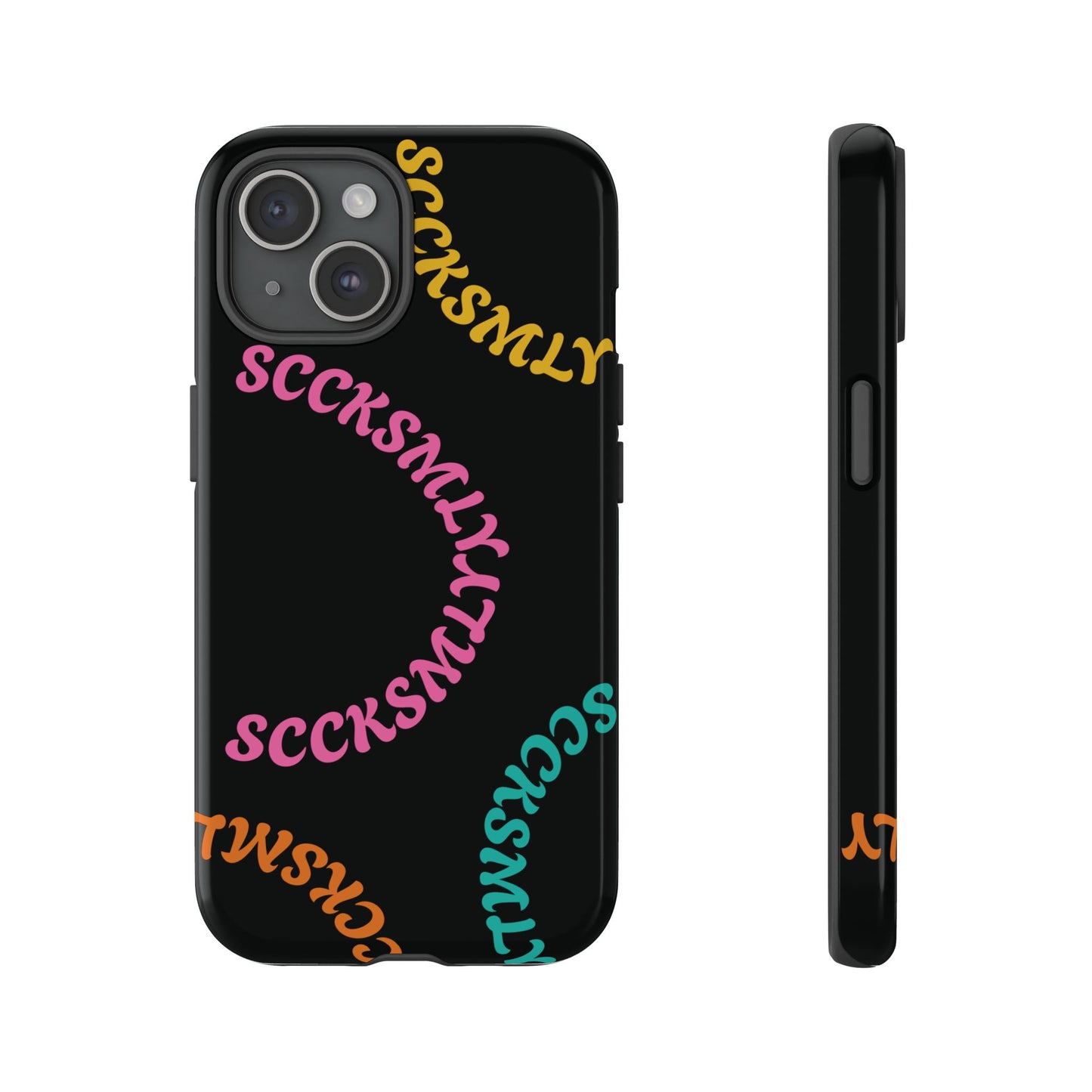 Y2K Wavy Script Tough Case for Apple- Black