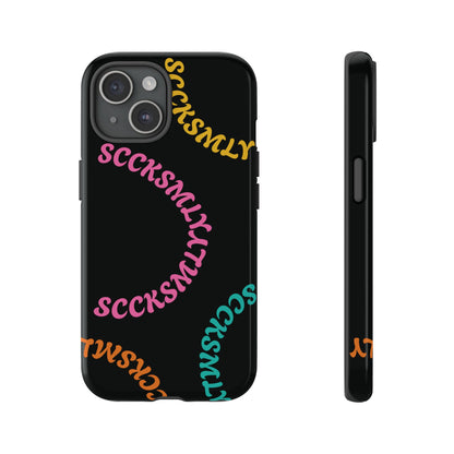 Y2K Wavy Script Tough Case for Apple- Black